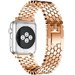 Curea iUni compatibila cu Apple Watch 1/2/3/4/5/6/7, 42mm, Jewelry, Otel Inoxidabil, Rose Gold