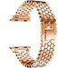 Curea iUni compatibila cu Apple Watch 1/2/3/4/5/6/7, 42mm, Jewelry, Otel Inoxidabil, Rose Gold